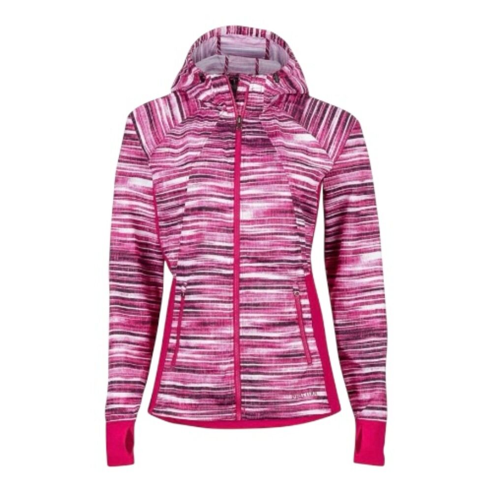 MARMOT Sangria Windy Print Pink Hooded Windbreaker Muse Jacket Coat Size XL